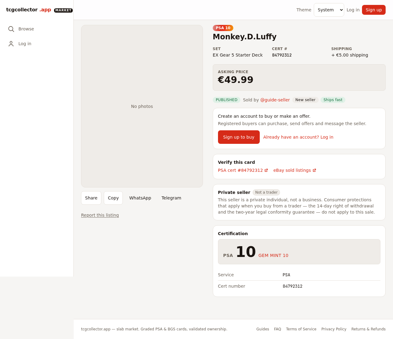 Open the listing — desktop